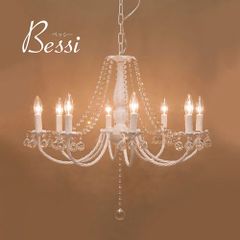 クリスタルガラス シャンデリア BESSI ベッシー（8灯）LED対応 E12/40W水雷型 照明 2703