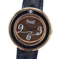 PIAGETピアジェ QZ P10402 18K/750　ポゼション ブラウン文字盤 石付 レディース腕時計【中古】
