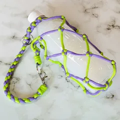 パラコード ボトルホルダー ドリンクホルダー ペットボトル ホルダー バンドメイド 推しカラー   500ml 蛍光 グリーン 紫 ムラサキ パープル