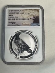 Atralia 2016 Silver Wedge-Tailed Eagle NGC MS70 Signed John Mercanti