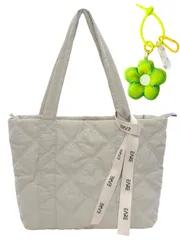 【人気商品】通学 通勤 旅行 ショルダーバッグ シンプル ナイロンマザーズバッグ 出張 ふわふわ 大容量 軽量 おしゃれ 可愛い ファスナー付き レディース 男女兼用 トートバッグ キルティング [boshiho]