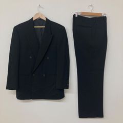 90s XXL エンポリオアルマーニ ダブル タック スーツ セットアップ 黒 