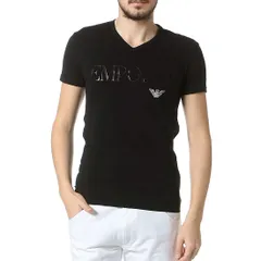 57 EMPORIO ARMANI エンポリオアルマーニ CC716 110810 ブラック Tシャツ 半袖 ロゴ