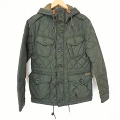 #wnc ポロラルフローレン POLO RALPH LAUREN ジャケット XS 緑系 中綿 キルティング ジップアップ フード付き メンズ [919495]