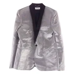 SAINT LAURENT サンローラン テーラードジャケット 392913 Y004P シルバー メタリック テーラード ショールカラー スモーキング ジャケット シルバー系 48【中古】のサムネイル