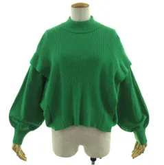 センスオブプレイス バイ アーバンリサーチ Sense of Place by Urban Research ストレッチショルダータックセーター AA27-22B103 ハイネック 長袖 バルーンスリーブ リブ グリーン 緑 One