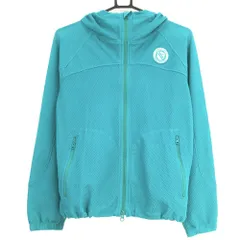 【超美品】パーリーゲイツ 切替メッシュパーカー ブルーグリーン ストレッチ ジャケット レディース 1(M) ゴルフウェア PEARLY GATES