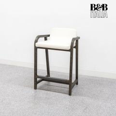 【展示品】B&B ITALIA ビーアンドビーイタリア MAXALTO マクサルト Fulgens フルゲンス カウンター チェア レザー ホワイト アントニオ・チッテリオ 定価126万