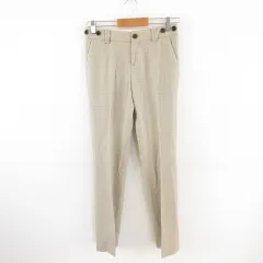 バナナリパブリック BANANA REPUBLIC パンツ スラックス チェック ストレッチ ベージュ 0 *A339