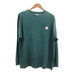 Carhartt カーハート ポケット 長袖Ｔシャツ ワンポイント グリーン (メンズ L) 中古 古着 Q7080