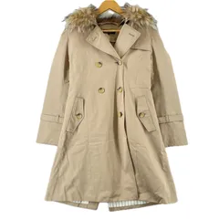 美品 COMME CA ISM コムサイズム 無地 秋冬 AW トレンチコート ポリエステル ベージュ ユニセックス L ファー取り外し可【古着】【中古】【送料無料】