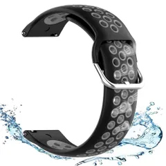 【人気商品】専用スポーツバンド 高級シリコンバンド 通気 レッドブラック 汚れ防止 水洗い可 スポーツバンド ストラップ 交換ベルト ラバーベルト、ために適したamazfit bip スマートウォッチ交換用バンド スマートウォッチ、Yamay/Galaxy mのサムネイル