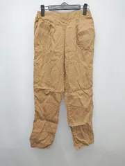 ◇ emmi atelier ウエストゴム シンプル リネン混 タック テーパードパンツ サイズ1 キャメル系 レディース P  【1307250029539】