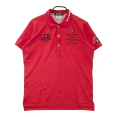 サイズ：L LE COQ GOLF ルコックゴルフ  ロゴ刺繍 半袖ポロシャツ  レッド系 [240101422157] ゴルフウェア メンズ ストスト