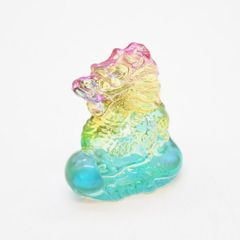 辰 龍の置物 半透明 樹脂製 6cm グラデーションカラー 竜