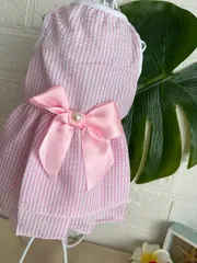 ギンガムチェックワンピースB【PINK】夏服 犬服 猫服 ペット服