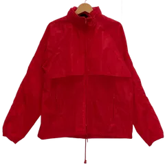 80's Eddie Bauer/80年代 エディーバウアー ナイロンジャケット ウインドブレーカー フード収納 ライトアウター ドローコード オーバーサイズ ビッグシルエット マレーシア製 メンズ L レッド