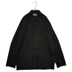 YOHJI YAMAMOTO POUR HOMME(ヨウジヤマモトプールオム) 17AW 環縫い釈迦B China Button Open Collar L/S Shirt チャイナ ボタン オープンカラー L/S シャツ HK-B04-001 2 ブラック