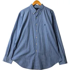 古着 ラルフローレン Ralph Lauren CLASSIC FIT クラシックフィット 長袖 ボタンダウンストライプシャツ メンズXL相当/eaa586141