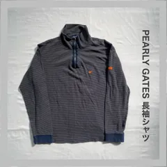 PEARLY GATES　パーリーゲイツ　GOLF　ゴルフ　スポーツ　ロゴ刺繡　秋物　長袖　長袖シャツ　ハーフジップ　メンズ　４