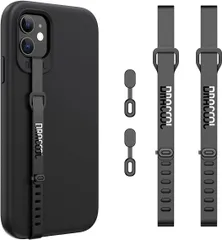 Dracool スマホバンド 2本入り スマホストラップ 落下防止 片手操作 スマホベルト TPU 長さ調節可能 軽量 スマホケース対応 携帯ストラップ スマホホルダー 薄型（ブラック）
