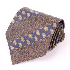 クリツィア ブランドネクタイ ストライプ柄 ペイズリー シルク イタリア製 メンズ ブラウン KRIZIA 【中古】