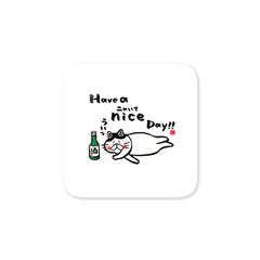 【送料無料】猫ステッカー「Have a nice（ニャいす）Day!!」 / 屋外用・表面グロスラミネート防水加工 / 60mm×60mm