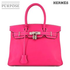 エルメス HERMES キャンディ バーキン30 ハンド バッグ エプソン ローズティリアン ルビー □O刻印 シルバー 金具 90286578