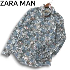 ZARA MAN ザラ マン 春夏 SLIM FIT 花柄 フラワー 総柄★ 長袖 比翼 シャツ Sz.M メンズ