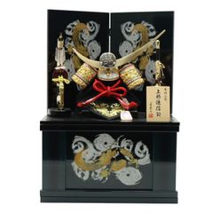 五月人形 御兜 甲冑師本金箔押 本瑪瑙玉 彫金 龍頭 白檀塗り豪華セット