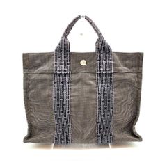 エルメス エールライン トートPM グレー キャンバス ABランク 中古