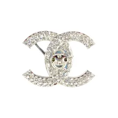 〇〇CHANEL シャネル  ココマーク ラインストーン ブローチ アクセサリー シルバー