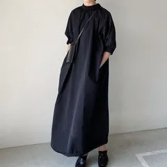 マキシワンピース ワンピース 立ち襟 レディース ロングワンピース  お洒落 ロング丈 ロング  ゆったり 無地 ファッション 春 夏 秋 着痩せchaoliu43