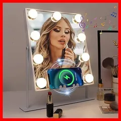 mioるーむ❤️在庫一点限り❤️女優ミラー 化粧鏡 卓上ミラー ライト スピーカー 14個電球