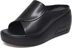 WesRiva 厚底 サンダル クッション性 滑りにくい 無地 カジュアル レディース オープントゥ ウェッジ ソール ストーム 軽い(ブラック,  22.5 cm)