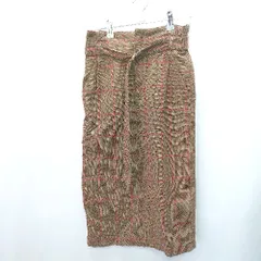 ◇ ◎ SALOON サルーン 総柄 膝下丈 タイト スカート サイズ36 ブラウン系 レディース E  【1408060036165】