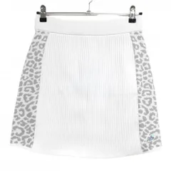 ニューバランスゴルフ ニットスカート 白×ライトグレー サイドレオパード ヒョウ柄 レディース 2(L) ゴルフウェア New Balance
