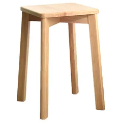 四角_ナチュラル WOMLEX スツール 木製 北欧 おしゃれ 椅子 四角 積み重ね 収納 ウォールナット (1, ナチュラル)