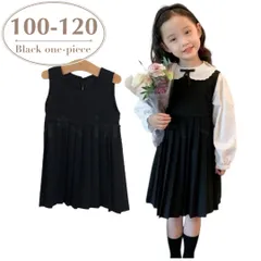 ジャンパースカート 女の子 100 110 120 黒 ワンピース プリーツ フォーマル 丸首 ノースリーブ お受験 お詣り 発表会 冠婚葬祭 薄手