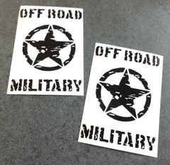 OFF ROAD MILITARY 星スター001ステッカー中サイズ お得2枚セット《カラー選択可》送料無料