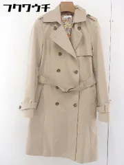 ■ ◎ INDEX インデックス ウエストベルト付き 長袖 トレンチ コート サイズS ベージュ系 レディース  【中古】 【1111010000252】のサムネイル