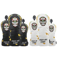 ヘッドカバー ドライバー440cc 460cc用カバー ウッド用 ユーティリティ UT用カバー Mexico メキシコ スカル 3点セット 自由に組み合わせ
