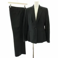 カルバンクライン CALVIN KLEIN スーツ セットアップ 上下 テーラードジャケット シングル 6 パンツ スラックス 8 絹 シルク混 黒 ブラック /YTのサムネイル