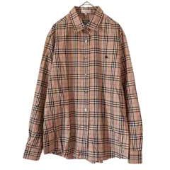 RE189 Burberry London バーバリーロンドン　長袖チェックシャツ　ノバチェック　ベージュ　レディース　40   ヴィンテージ　定番　オシャレ