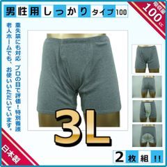 尿漏れ失禁パンツ 男性用しっかり安心トランクス 100cc 3Lサイズ 2枚組