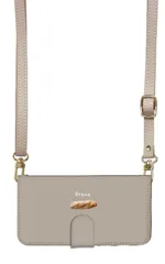 iPhone14plus ケース 手帳型 アイフォン14 プラス スマホケース スマホショルダー レザー ストラップ パン トースト サンドイッチ バケット 食べ物 写真 かわいい  調節可能 130cm  カラー01