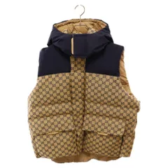 GUCCI (グッチ) GGキャンバスロゴフーディーダウンベスト 710586 Z8A58 ベージュのサムネイル