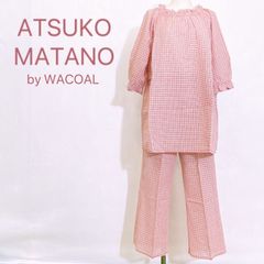 【新品タグ付き】ATSUKO MATANO by Wacoal　アツコマタノ　パジャマ　ルームウェア　リラックスウェア　セットアップ　上下セット　チェック　プルオーバー　MEME　パジャマパーティー　女子会　お泊り会　綿100％　コットン　肌に優しいパジャマ