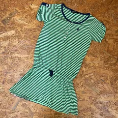 RALPH LAUREN ワンピース S 130 ラルフローレン チュニック ボーダー 半袖 ヘンリーネック フレア ショートスリーブ kids キッズ 子供服