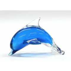 グラスア ート ペーパーウェイト ドルフィン ブルー IN010665